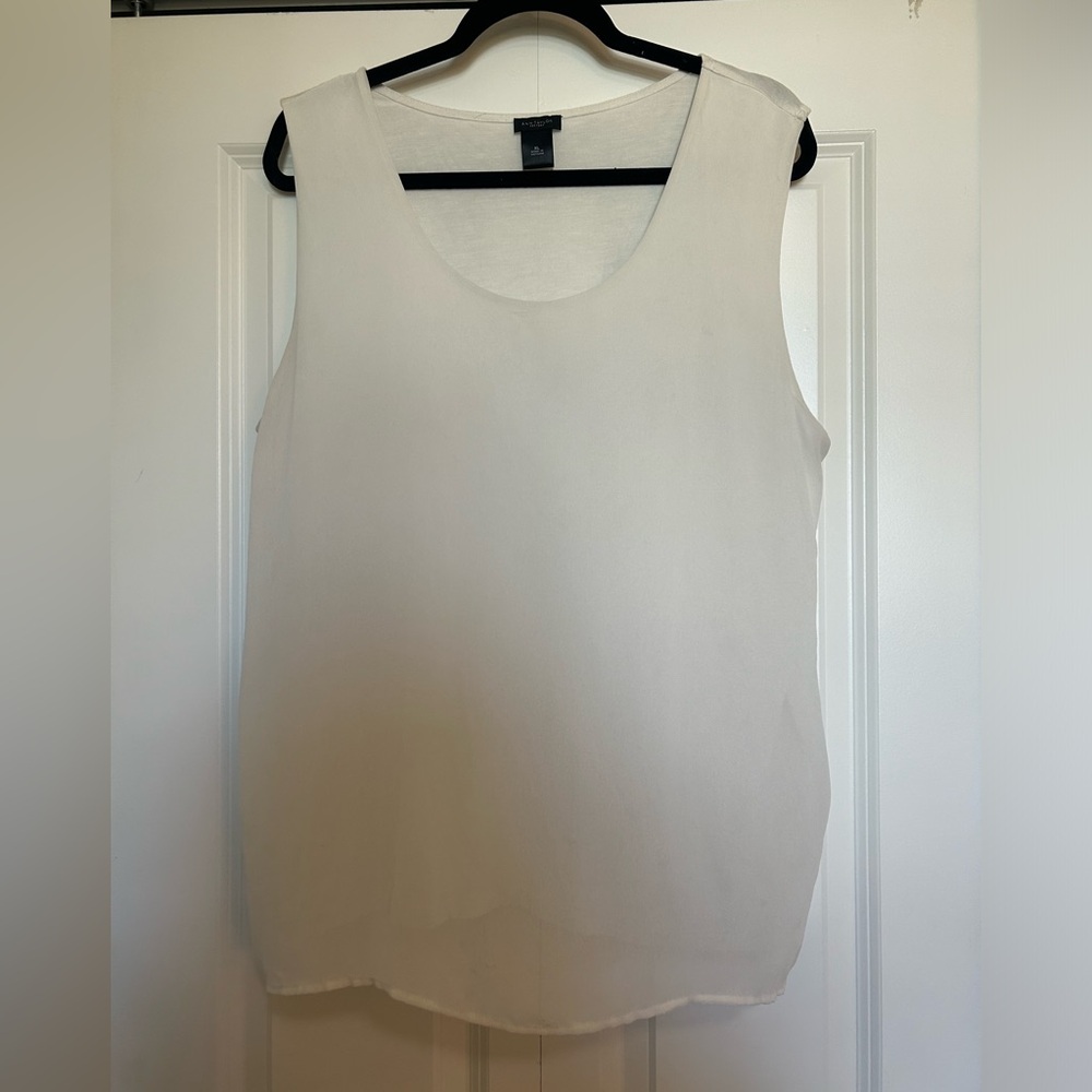 Ann Taylor Elegant White Sleeveless Top